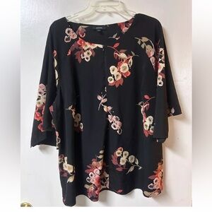 Alfani Flora Flare Sleeve Zip Front Blouse Plus Size 2X Academia Fairy